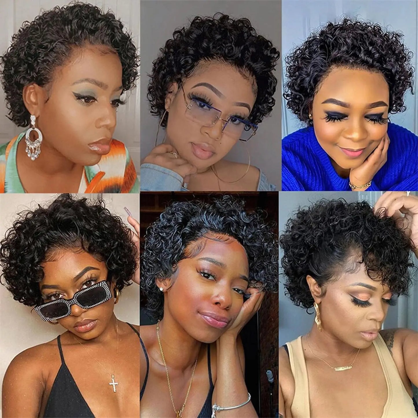 Pixie Cut Wig Human Hair 13x4 Lace Frontal Wigs Human Hair Curly Wave Short Bob Human Hair Wigs Curly Lace Front Wig For Women