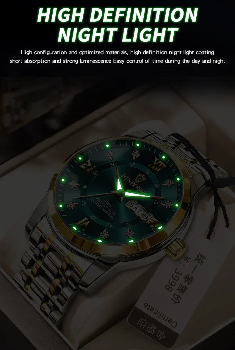Casual Business Movement Fashion Quartz Wristwatches Gold Diamond Clock Men Luxury Watch Automatic Watches Mens Gifts Relojes