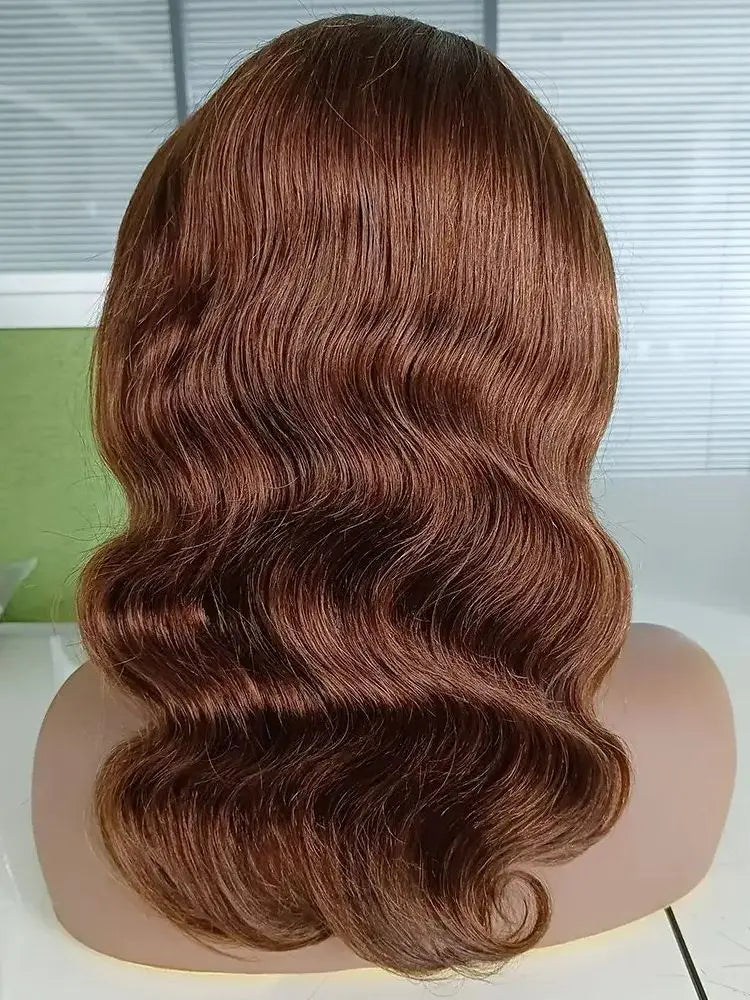 Brown Black 100% Human Hair Wigs for Women Headband Wig Ready Wear Body Wave Machine Made Full Wig Ready to Wear Bobbi
