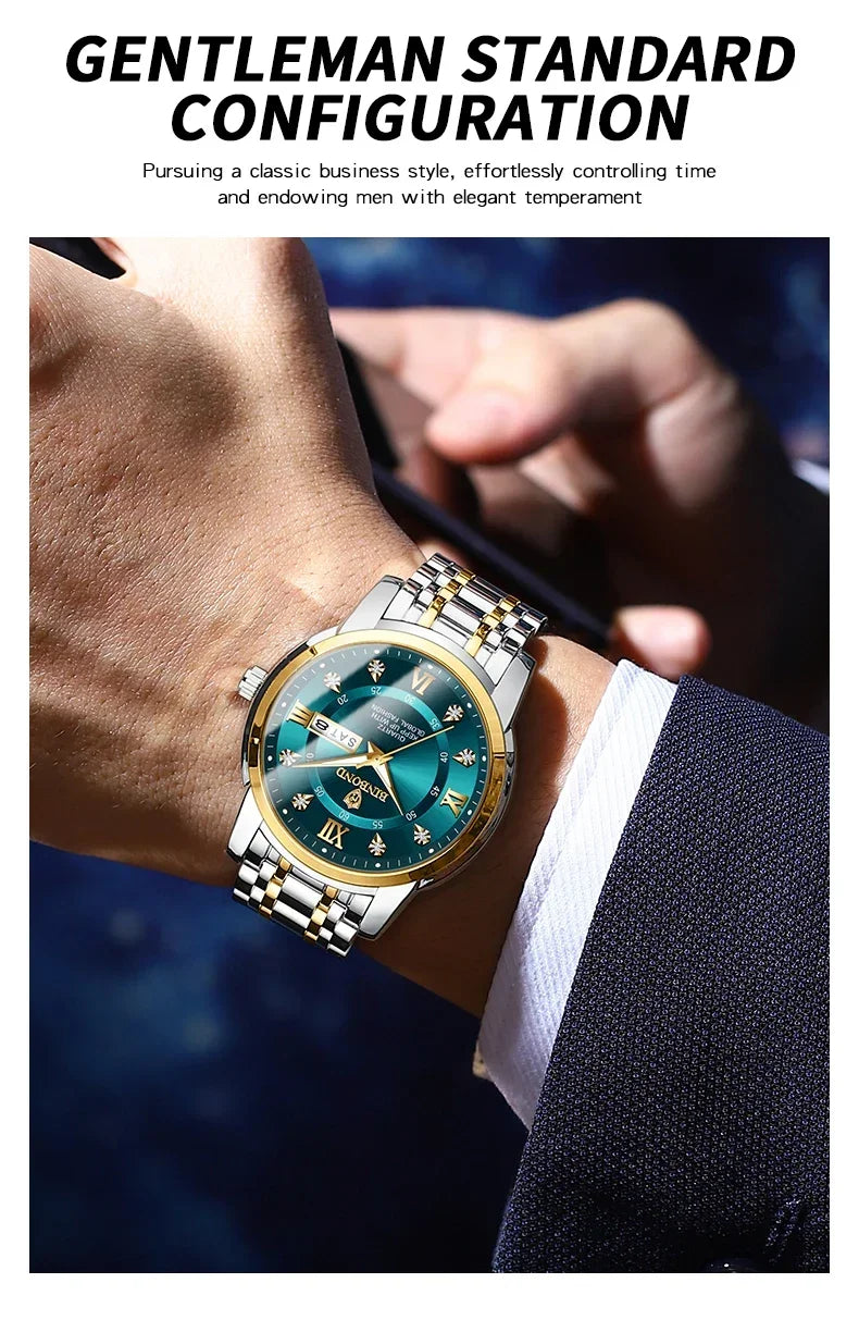 Casual Business Movement Fashion Quartz Wristwatches Gold Diamond Clock Men Luxury Watch Automatic Watches Mens Gifts Relojes