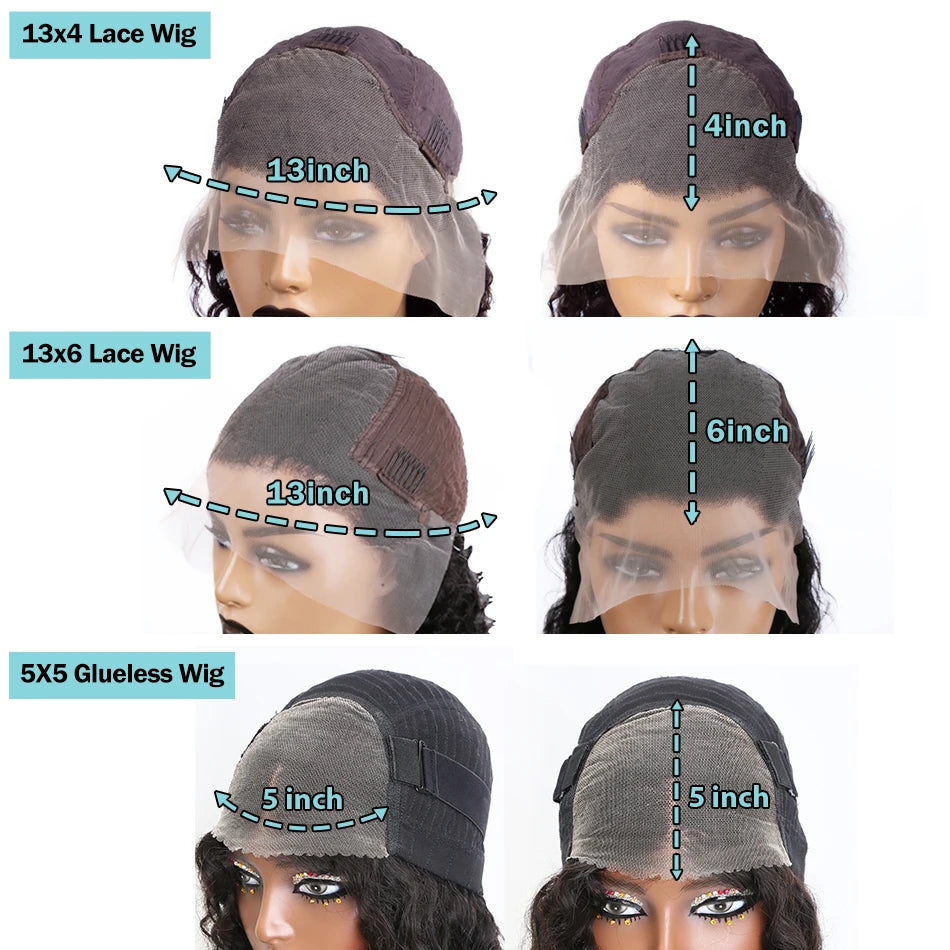 200% Straight Short Bob 13x6 HD Lace Frontal Human Hair Wigs 13x4 Transparent Lace Front Wig 5x5 Closure Wig For Women