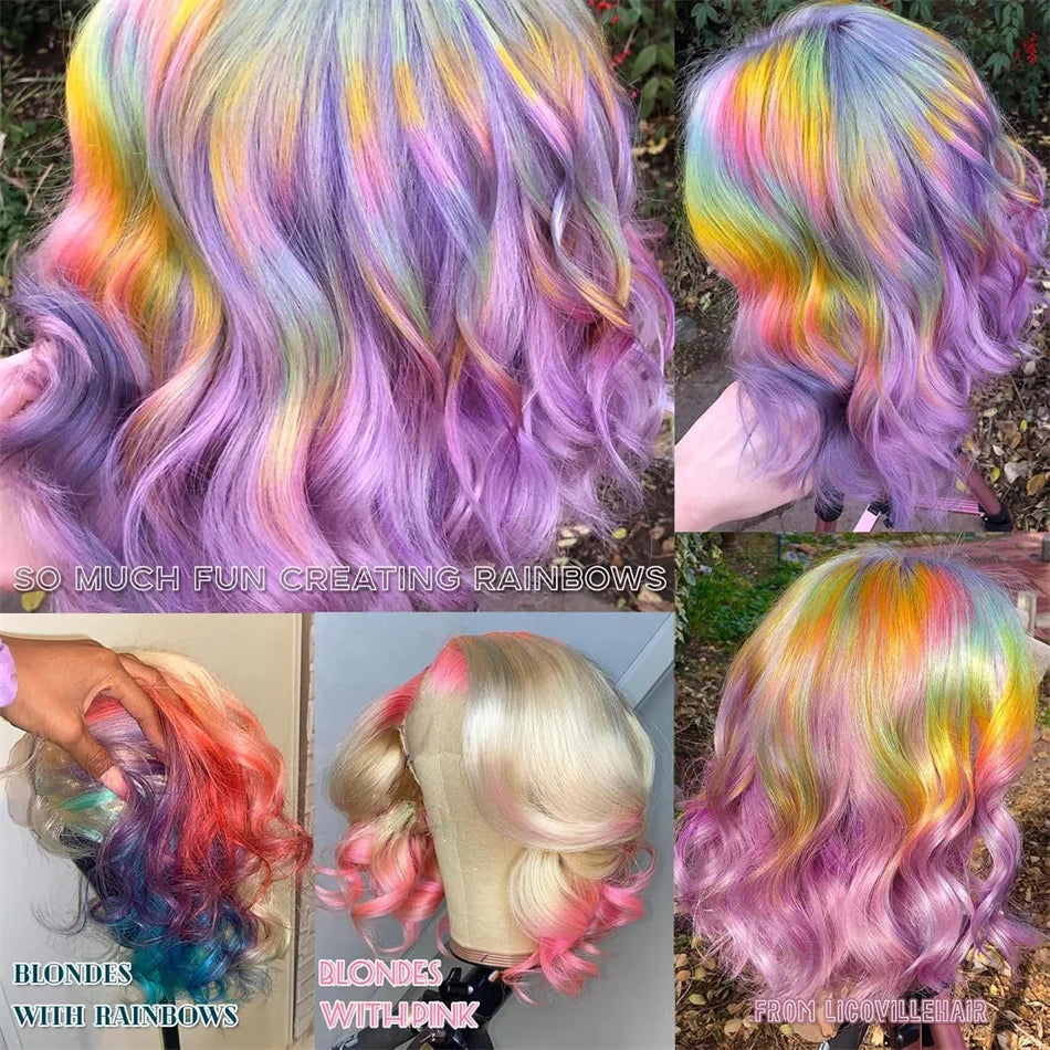 100% Vietnamese Super Double Drawn Bone Straight 13x4 Frontal Bob Wig with Human Hair 613Honey Blond 210%Density For Black Women