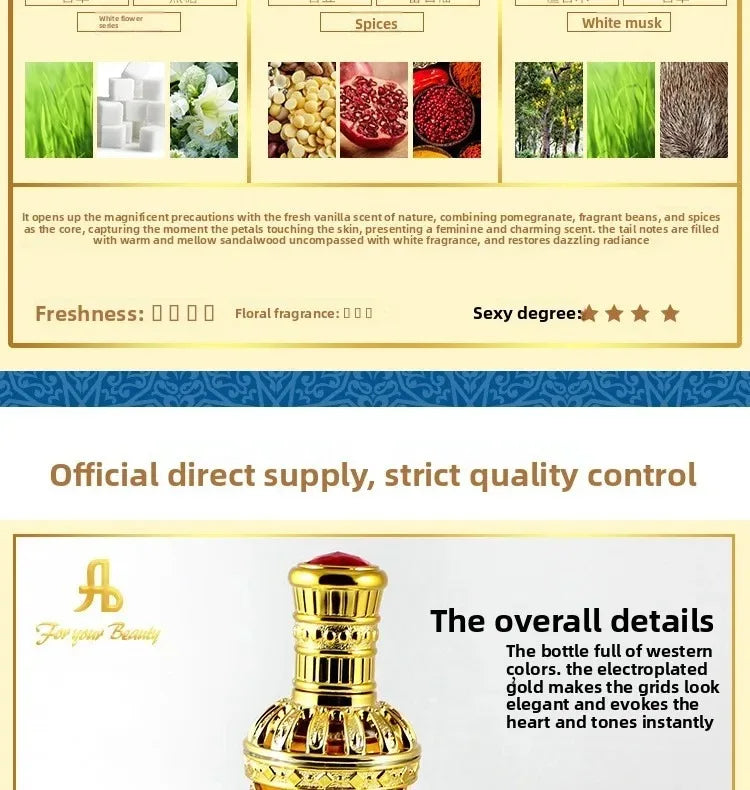 Perfume feminino árabe do oriente médio elegante fragrância de longa duração sândalo namoro sexy feromônio perfume