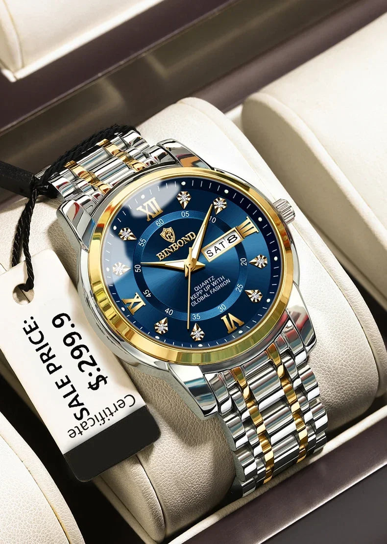 Casual Business Movement Fashion Quartz Wristwatches Gold Diamond Clock Men Luxury Watch Automatic Watches Mens Gifts Relojes
