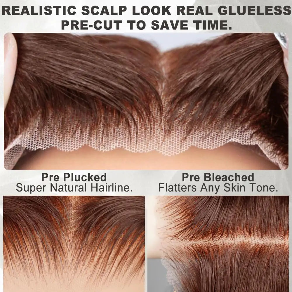 Chocolate Brown Glueless Wigs Human Hair Ready To Wear And Go Transparent 13x4 HD Lace Frontal Wig Body Wave Lace Front Wig