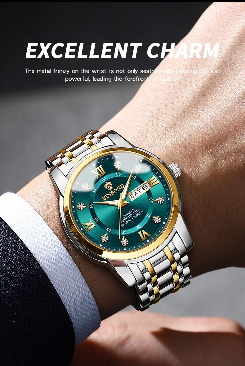 Casual Business Movement Fashion Quartz Wristwatches Gold Diamond Clock Men Luxury Watch Automatic Watches Mens Gifts Relojes