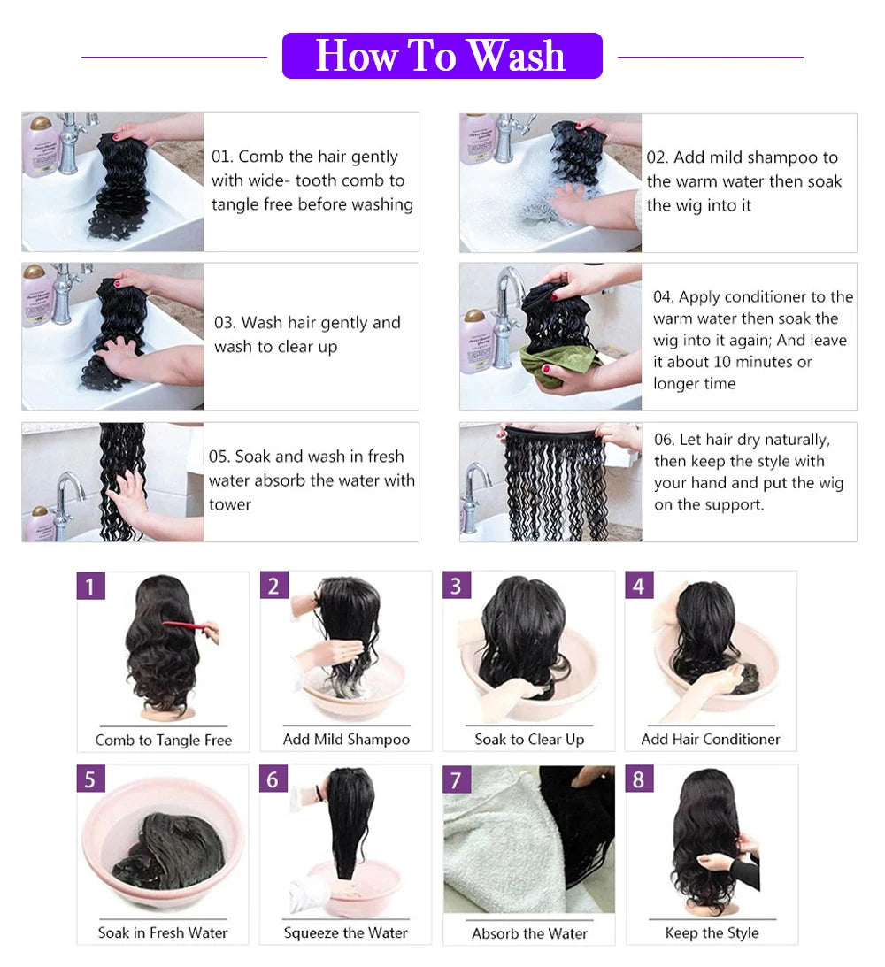 400 Density 360 HD Transparent Lace Human Hair Wig 13x4/13x6 Lace Frontal Wig Preplucked Glueless Wigs Human Hair 100%Human Hair