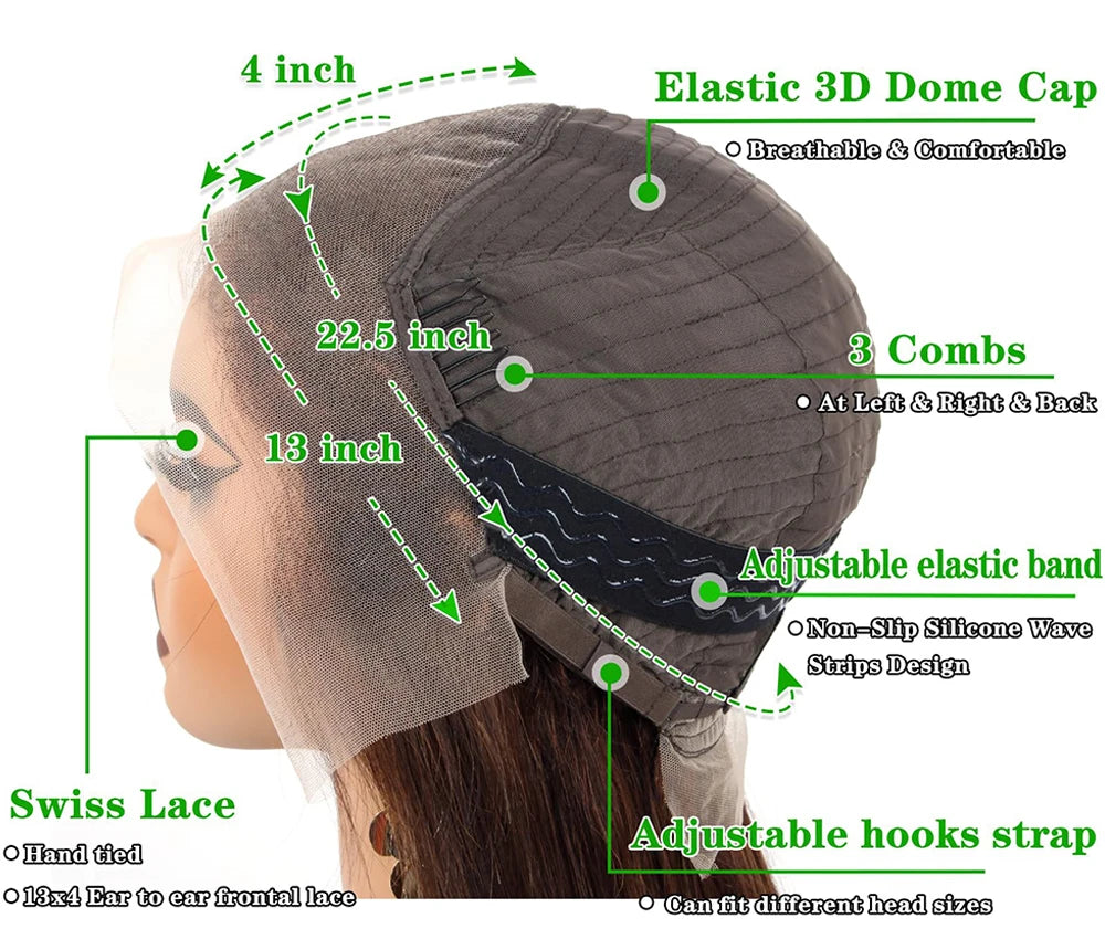 Chocolate Brown Glueless Wigs Human Hair Ready To Wear And Go Transparent 13x4 HD Lace Frontal Wig Body Wave Lace Front Wig