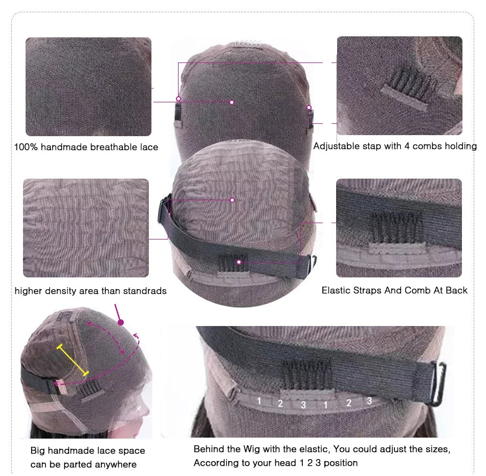 13x6 Transparent HD Lace Front Human Hair Wigs 100% Vietname 36 Inch Bone Straight Remy Human Hair Lace Frontal Wigs Pre Plucked