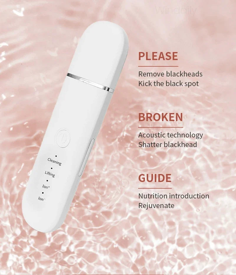 Ultrasonic Skin Care Spatula Vibration Blackhead Remover Cavitation Shovel Facial Exfoliation Skin Care Tools