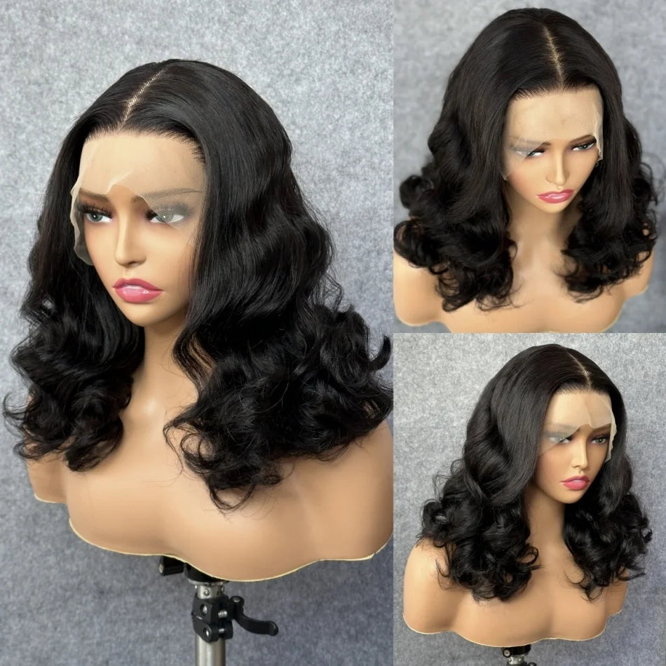 230% Density Curly Short Bob Body Wave Wigs 13x4 Lace Frontal Wig 10 14 18 Inch Black Brazilian Remy 100% Human Hair Wigs Women