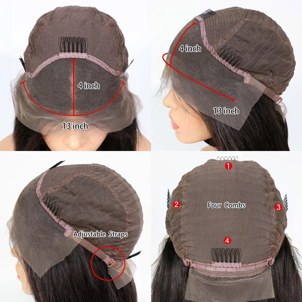 Kinky Edges Pixie Cut Lace Front Wigs Human Hair Straight Bob Curly Baby Hair 13X4 Transparent Lace Front Wig for Black Women