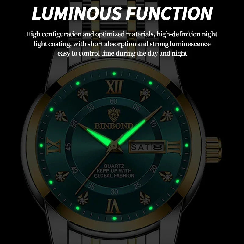 Casual Business Movement Fashion Quartz Wristwatches Gold Diamond Clock Men Luxury Watch Automatic Watches Mens Gifts Relojes