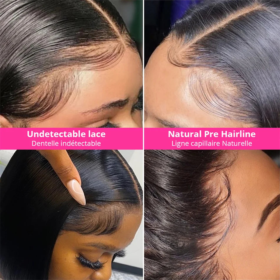 100% Vietnamese Super Double Drawn Bone Straight 13x4 Frontal Bob Wig with Human Hair 613Honey Blond 210%Density For Black Women